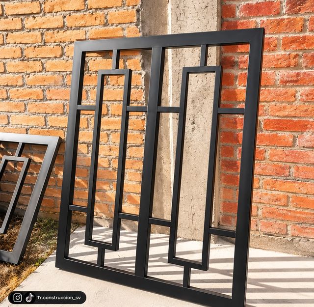 Balcónes geométricos — Composicion de rectángulos en negro mate